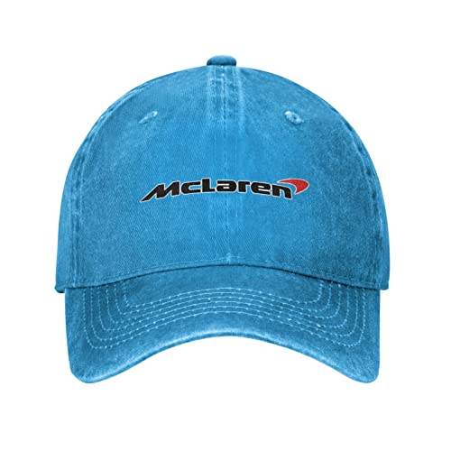 AVOJEE Mclaren-Logo Cowboy Hat Boven Hat Trucker Dad Gift Adjustable Buckle Closure Sunhat Unisex Blue