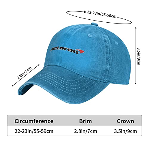 AVOJEE Mclaren-Logo Cowboy Hat Boven Hat Trucker Dad Gift Adjustable Buckle Closure Sunhat Unisex Blue