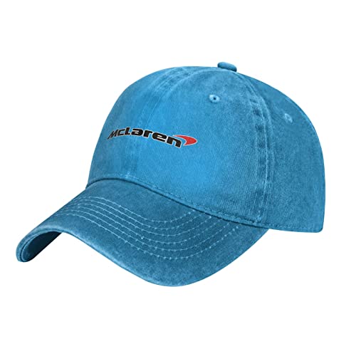 AVOJEE Mclaren-Logo Cowboy Hat Boven Hat Trucker Dad Gift Adjustable Buckle Closure Sunhat Unisex Blue