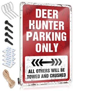 funny kitchen retro metal tin sign deer hunter parking only tin sign funny metal signs for outdoors vintage decor ( size : 30x40cm )