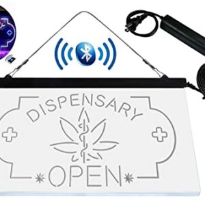 Dispensary Store Open Tri-color Led Neon Sign White & Blue & Orange 17.7 x 13.6 Inches st9s43-i3374-wbo