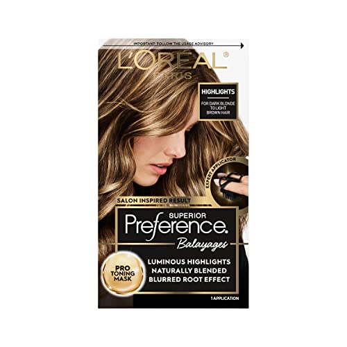 L’Oréal Paris Superior Preference Balayage Kit, Hair Dye for At-Home Highlighting with Pro Toning Mask, Dark Blonde to Light Brown, 1 Kit