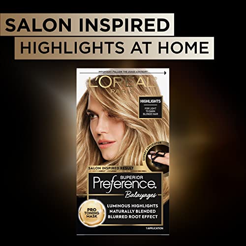 L’Oréal Paris Superior Preference Balayage Kit, Hair Dye for At-Home Highlighting with Pro Toning Mask, Dark Blonde to Light Brown, 1 Kit