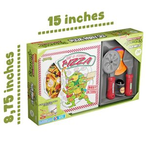 Kids Pizza Toy Set, Pretend Kitchen Play Food, Slice & Serve Toy Pizza with Box, Pie Cutter & Fake Condiments