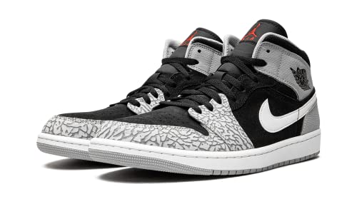 Jordan Mens Jordan 1 Mid SE DM1200 016 Elephant Print - Size 9 Black/University Red-White