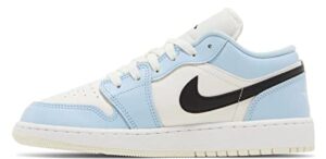 jordan youth air 1 low (gs) 554723 401 ice blue - size 4.5y