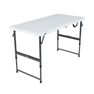 lifetime height adjustable folding table, 4 foot, almond