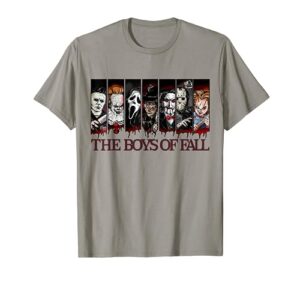 the boys of fall vintage scary horror movie halloween autumn t-shirt