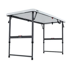 Lifetime Height Adjustable Folding Table, 4 Foot, Almond