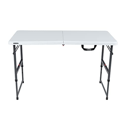 Lifetime Height Adjustable Folding Table, 4 Foot, Almond