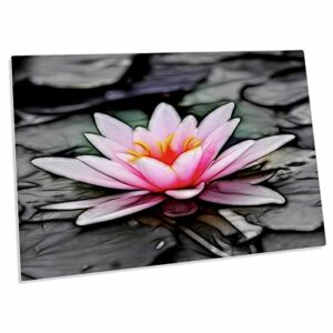 3drose pretty pink water lilly image of light infused painting - desk pad place mats (dpd-365089-1)