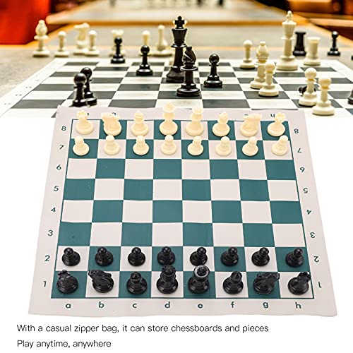 YEmirth Portable Chess & Checkers Set, 2 in 1 Travel Board Games for Kids and Adults, Folding Roll up Chess Game Sets,Tournament Thick Mousepad Mat with Storage Bag