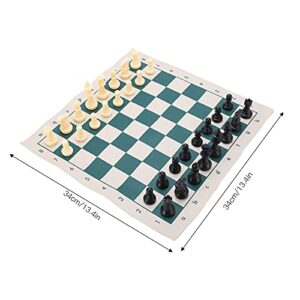 YEmirth Portable Chess & Checkers Set, 2 in 1 Travel Board Games for Kids and Adults, Folding Roll up Chess Game Sets,Tournament Thick Mousepad Mat with Storage Bag