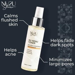 NU2U Skincare NU Renu Toner | Niacinamide Facial Toner for Hyperpigmentation | Pore Reducing Toner Minimizes Enlarged Pores | 3.38 fl. Oz