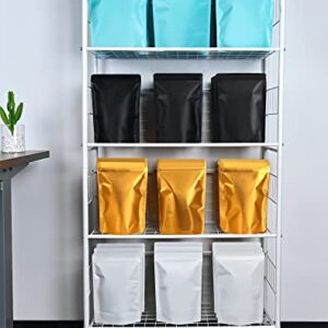 100 Pack Resealable Stand Up Bags,Smell Proof Pouch Sealable Foil Pouch Bags for Packaging (Black, 4.7" x 7.9")