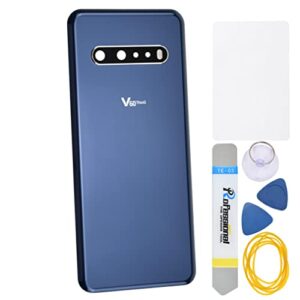 classy blue acrylic glass cover housing door replacement backs for lg v60 thinq 5g v60 thinq 5g uw including rear camera glass lens pre-install adhesive and installation instruction tool kit