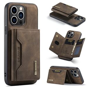 zcdaye wallet case for iphone 13 pro max case,iphone 13 pro max (6.7 inches) case, iphone 13 pro max leather case with removable card holder - khaki