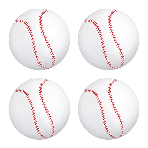 16 Inch Inflatable Baseball Beach Float Baseball Toys Inflatable Baseball Party Favors Blow up Sport Pool Balls for Kids Sports Pool Game Party Supplies (4 Pieces)