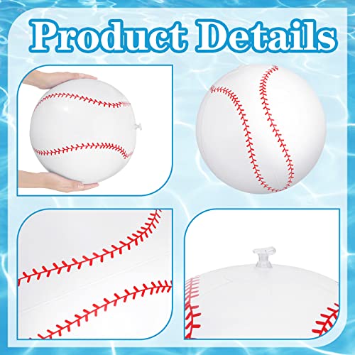 16 Inch Inflatable Baseball Beach Float Baseball Toys Inflatable Baseball Party Favors Blow up Sport Pool Balls for Kids Sports Pool Game Party Supplies (4 Pieces)