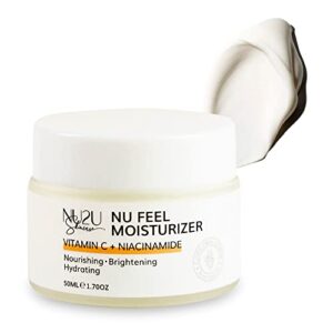 nu2u skincare nu feel moisturizer | daily face moisturizer for hydrated, toned, smooth skin | skincare cream for facial skincare | 1.70 fl. oz