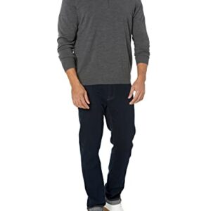 Amazon Aware Men's Regular-Fit Merino Wool Half-Zip Sweater (Available in Tall), Charcoal Heather, Large