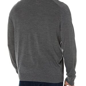 Amazon Aware Men's Regular-Fit Merino Wool Half-Zip Sweater (Available in Tall), Charcoal Heather, Large