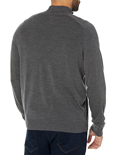 Amazon Aware Men's Regular-Fit Merino Wool Half-Zip Sweater (Available in Tall), Charcoal Heather, Large