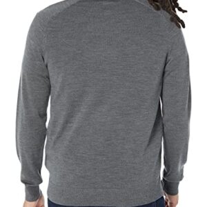 Amazon Aware Men's Regular-Fit Merino Wool Half-Zip Sweater (Available in Tall), Charcoal Heather, Large