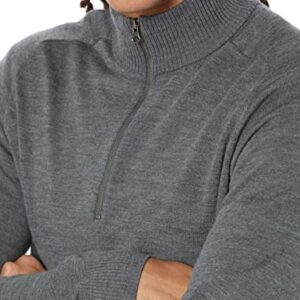 Amazon Aware Men's Regular-Fit Merino Wool Half-Zip Sweater (Available in Tall), Charcoal Heather, Large