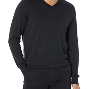 Amazon Aware Men's Regular-Fit Merino Wool V-Neck Sweater (Available in Tall), Black, X-Large