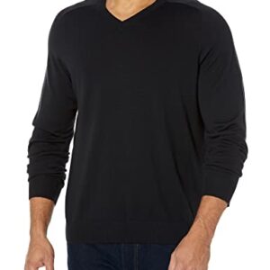 Amazon Aware Men's Regular-Fit Merino Wool V-Neck Sweater (Available in Tall), Black, X-Large