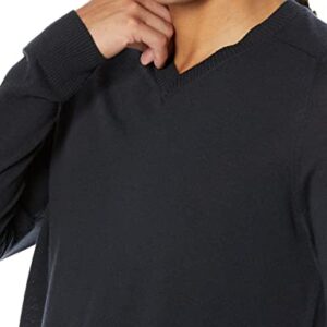 Amazon Aware Men's Regular-Fit Merino Wool V-Neck Sweater (Available in Tall), Black, X-Large