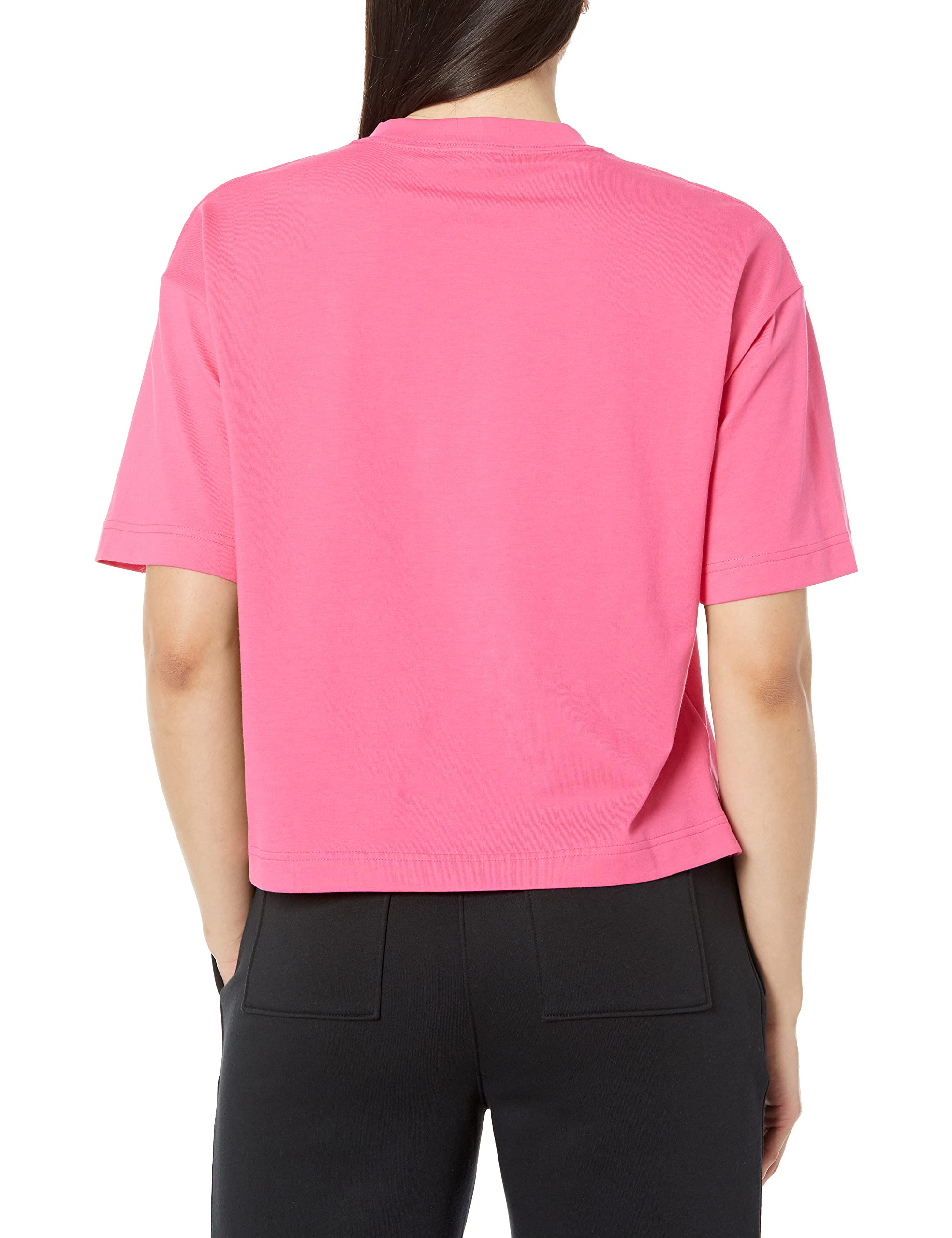 Amazon Essentials Women's Organic Cotton Drop Shoulder Relaxed Boxy Short-Sleeve T-Shirt (Available in Plus Size), Neon Pink, X-Large