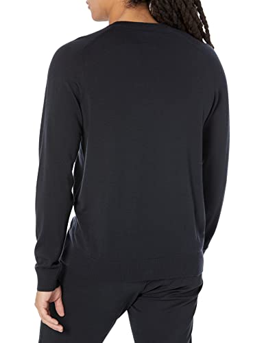 Amazon Aware Men's Regular-Fit Merino Wool V-Neck Sweater (Available in Tall), Black, X-Large