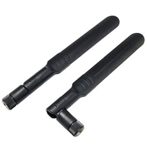 sjzbin 2pcs dual band wifi male antenna directional antenna with sma male connector for wifi router wireless network card usb adapter security ip camera video surveillance monitor, black