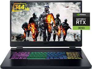 acer 2022 nitro 5 17.3" fhd ips 144hz gaming laptop, 12th intel i5-12500h(12 core, up to 4.5ghz), geforce rtx 3050, 32gb ram 2tb pcie ssd, rgb backlit kb, thunderbolt 4, win 11, w/gm accessories