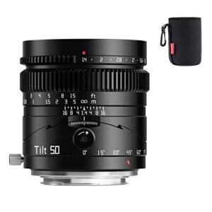ttartisan 50mm f1.4 tilt lens, compatible with full-frame sony e-mount mirrorless cameras alpha a7 a7ii a7iii a7r a7rii a7riii a7riv a7s a7sii a9 a7c
