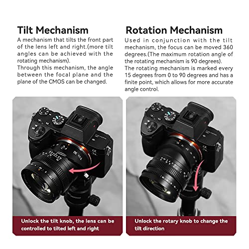 TTartisan 50mm F1.4 Tilt Lens, Compatible with Full-Frame Sony E-Mount Mirrorless Cameras Alpha a7 a7II a7III a7R a7RII a7RIII a7RIV a7S a7SII a9 a7C