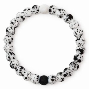 Lokai Silicone Beaded Bracelet for Women & Men, White Splatter - Medium, 6.5 Inch Circumference - Silicone Jewelry Fashion Bracelet Slides On for Comfortable Fit