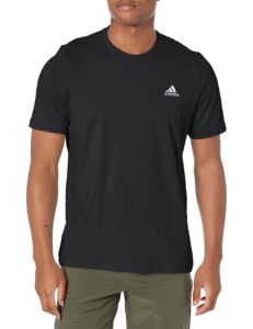 adidas men's essentials single jersey embroidered small logo t-shirt, black
