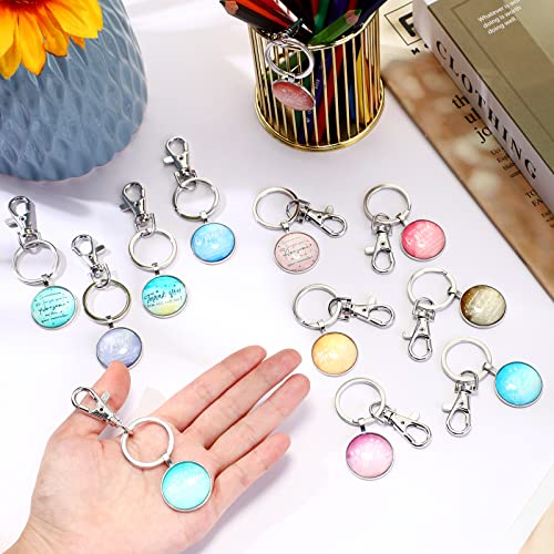 Roowest 36 Pcs Inspirational Thank You Keychains Gifts Motivational Quotes Key Chain for Employee Coworker Women Students Friendship Gifts