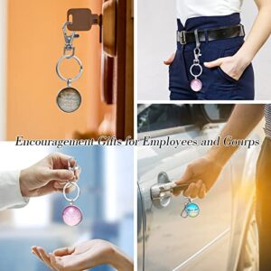 Roowest 36 Pcs Inspirational Thank You Keychains Gifts Motivational Quotes Key Chain for Employee Coworker Women Students Friendship Gifts