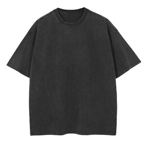 aelfric eden mens oversized shirts washed loose tee solid crewneck summer casual tops