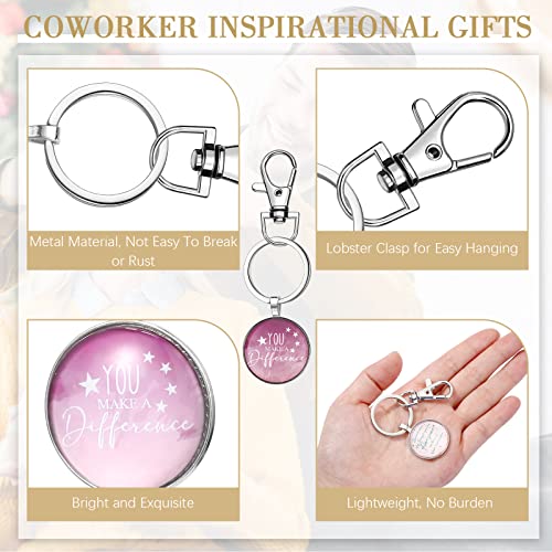 Roowest 36 Pcs Inspirational Thank You Keychains Gifts Motivational Quotes Key Chain for Employee Coworker Women Students Friendship Gifts