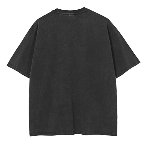 Aelfric Eden Mens Oversized Shirts Washed Loose Tee Solid Crewneck Summer Casual Tops