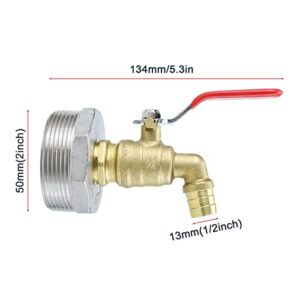 NORJIN 2" Drum Faucet Brass Barrel Faucet 3/4" with EPDM Gasket and Teflon Tape for 55 Gallon Drum