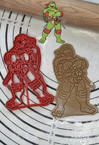 premium quality ninja turtle raphael 6” cookie cutter and mold produced by 3d kitchen art