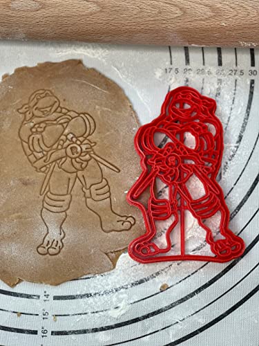 Premium Quality Ninja Turtle Raphael 6” Cookie Cutter and Mold Produced by 3D Kitchen Art