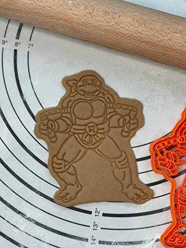 Premium Quality Ninja Turtle Michelangelo 6” Cookie Cutter and Mold Produced by 3D Kitchen Art