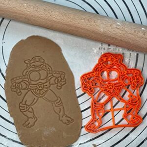 Premium Quality Ninja Turtle Michelangelo 6” Cookie Cutter and Mold Produced by 3D Kitchen Art